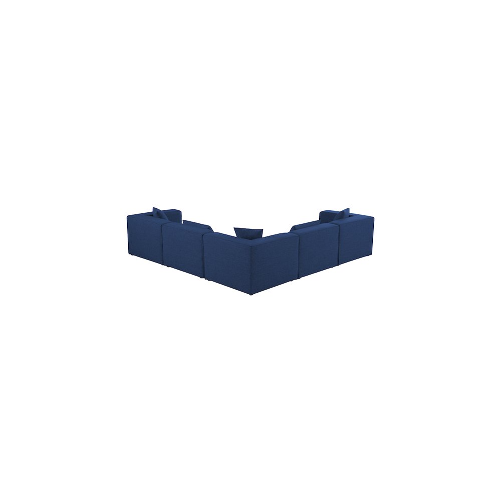 Cube Navy Durable Linen Textured Modular Sectional