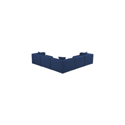 Cube Navy Durable Linen Textured Modular Sectional