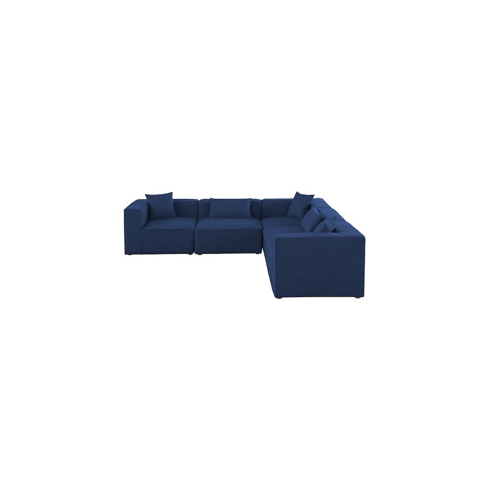 Cube Navy Durable Linen Textured Modular Sectional