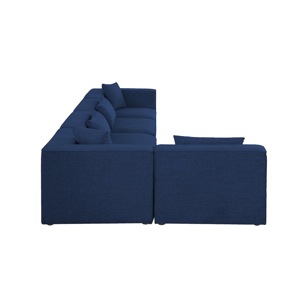 Cube Navy Durable Linen Textured Modular Sectional