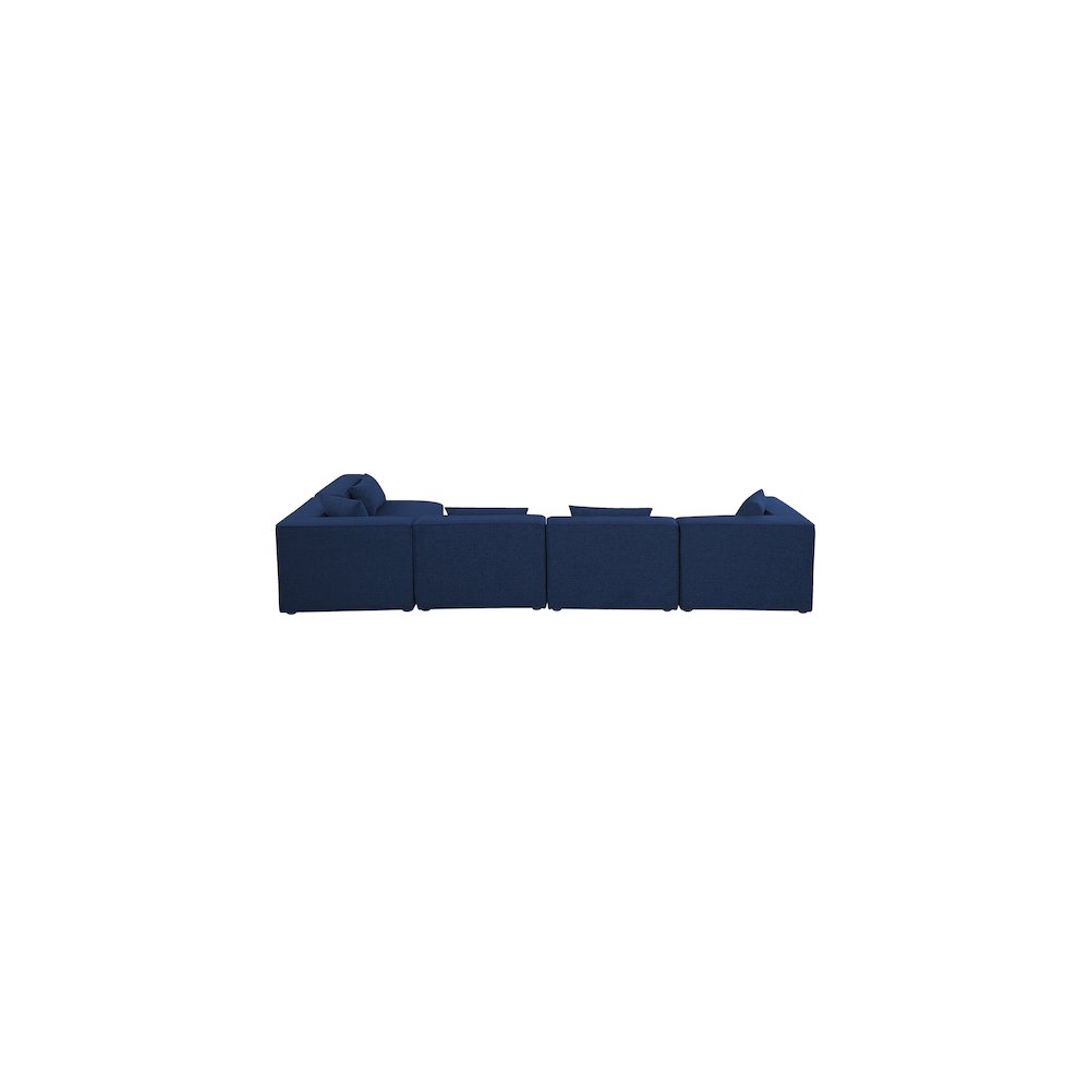 Cube Navy Durable Linen Textured Modular Sectional
