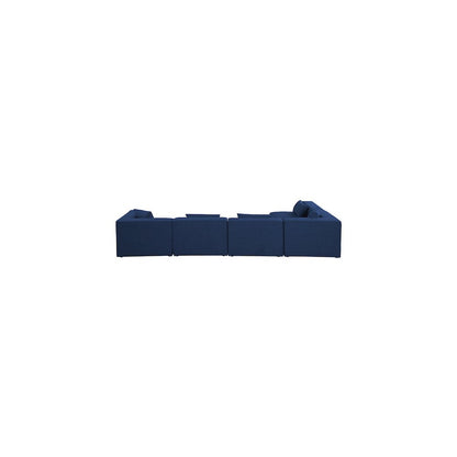 Cube Navy Durable Linen Textured Modular Sectional