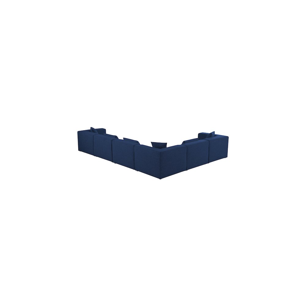 Cube Navy Durable Linen Textured Modular Sectional