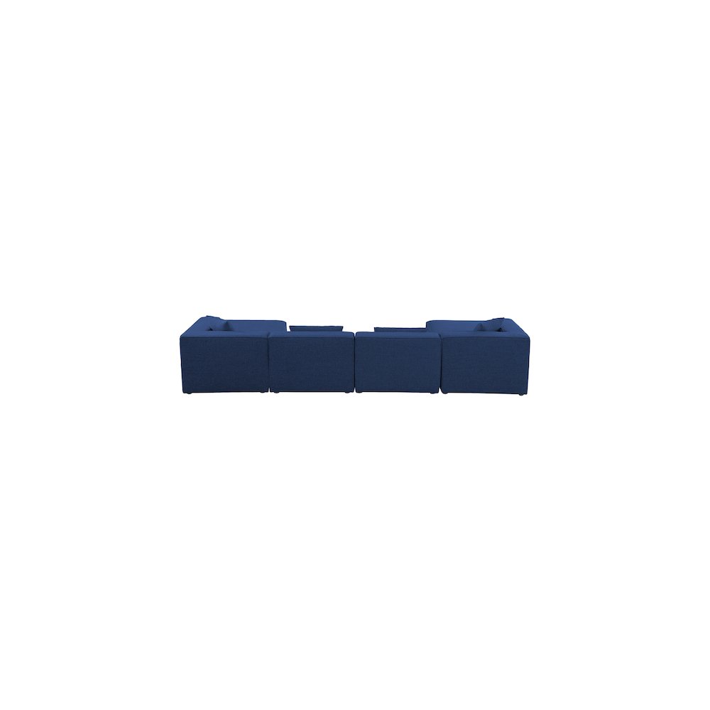 Cube Navy Durable Linen Textured Modular Sectional