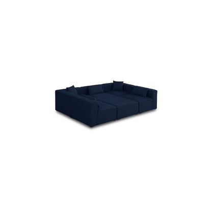 Cube Navy Durable Linen Textured Modular Sectional