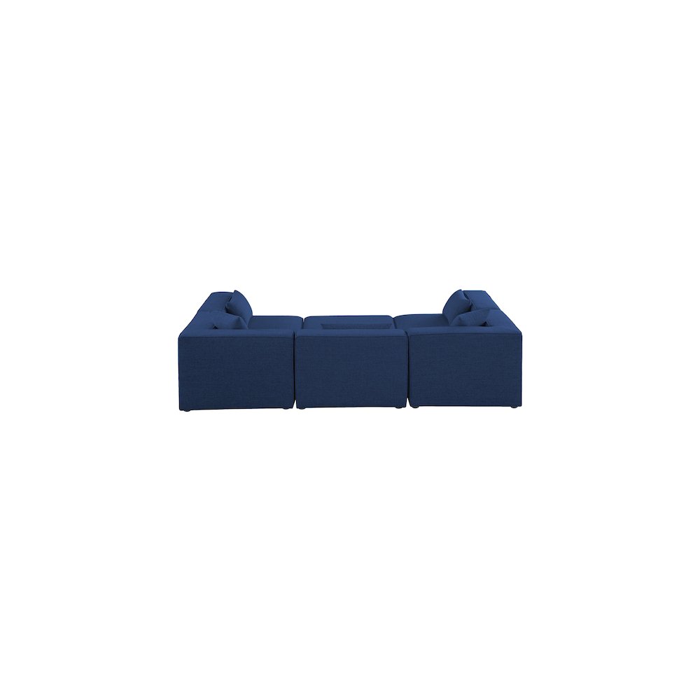 Cube Navy Durable Linen Textured Modular Sectional