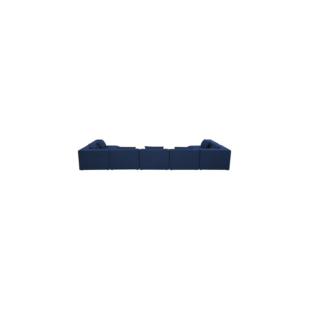 Cube Navy Durable Linen Textured Modular Sectional