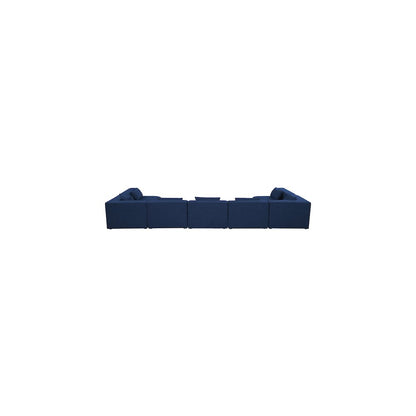 Cube Navy Durable Linen Textured Modular Sectional