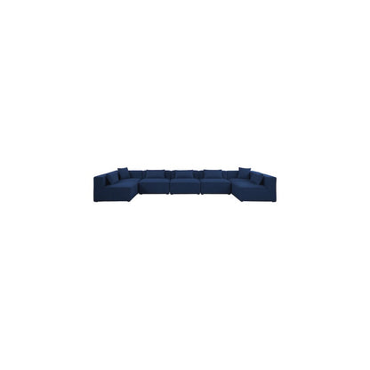 Cube Navy Durable Linen Textured Modular Sectional
