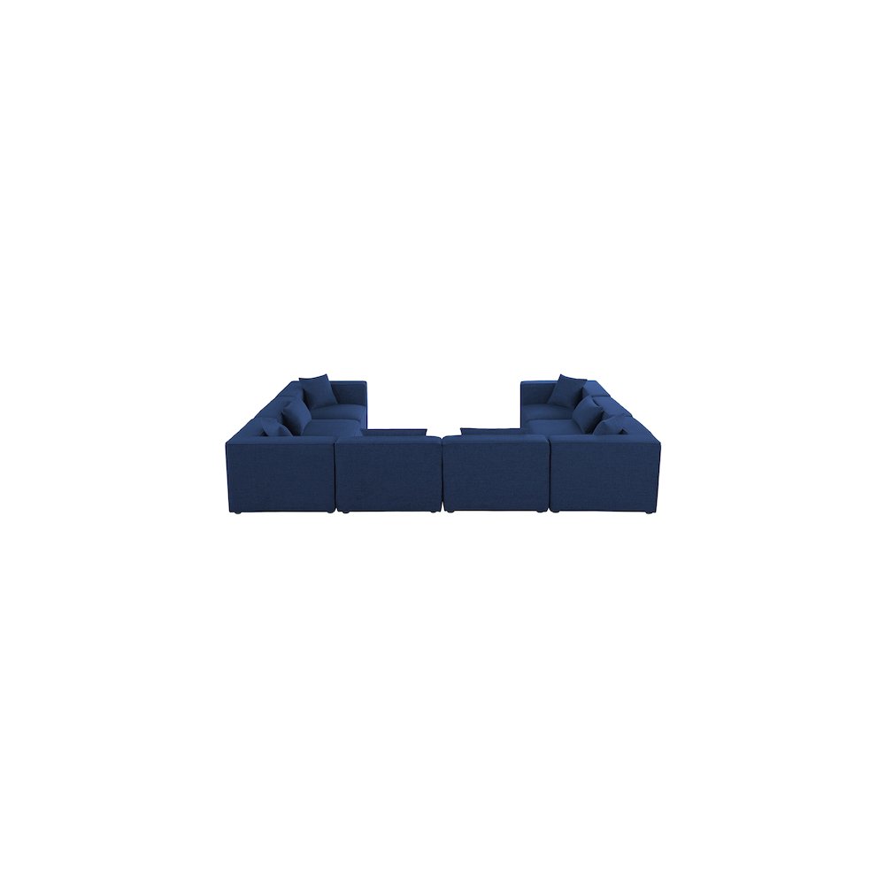 Cube Navy Durable Linen Textured Modular Sectional
