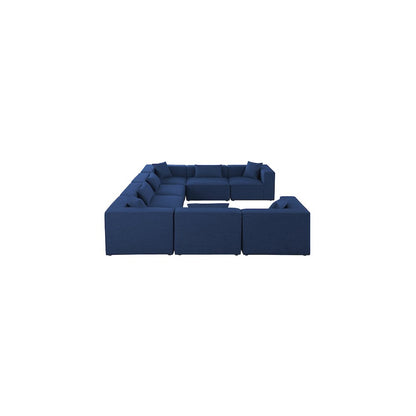 Cube Navy Durable Linen Textured Modular Sectional