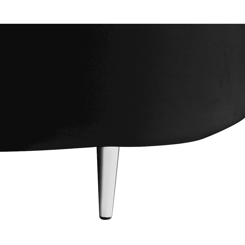 Vivacious Black Velvet 3pc. Sectional
