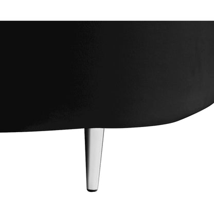 Vivacious Black Velvet 3pc. Sectional