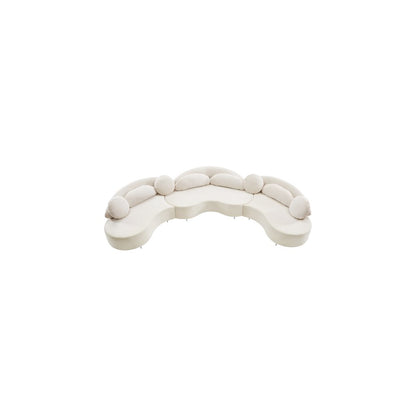 Vivacious Cream Velvet 3pc. Sectional