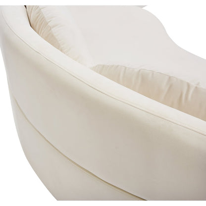Vivacious Cream Velvet 3pc. Sectional