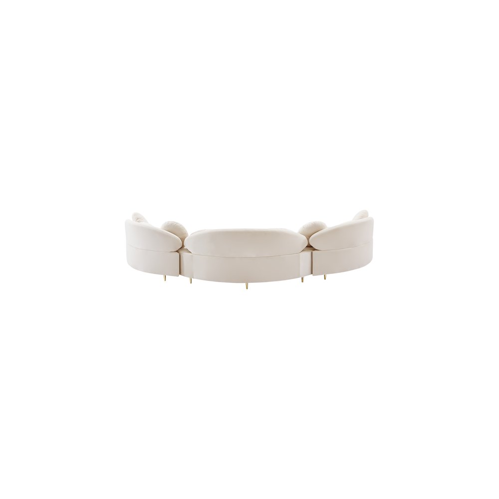 Vivacious Cream Velvet 3pc. Sectional