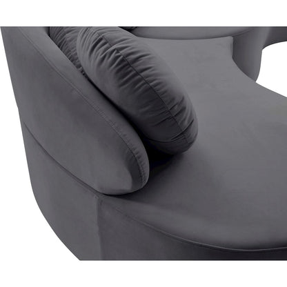 Vivacious Grey Velvet 3pc. Sectional