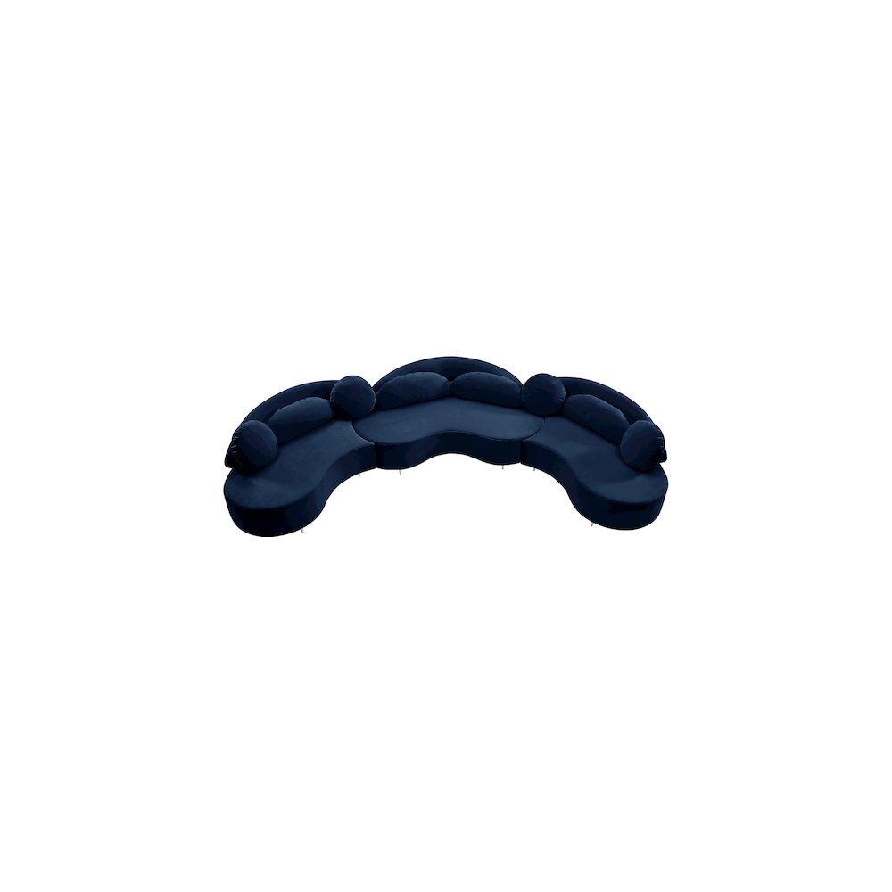Vivacious Navy Velvet 3pc. Sectional
