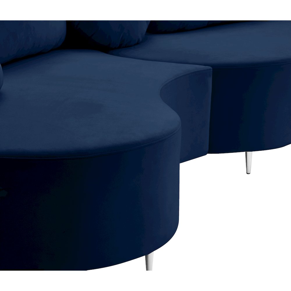 Vivacious Navy Velvet 3pc. Sectional