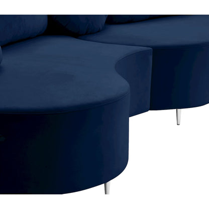 Vivacious Navy Velvet 3pc. Sectional