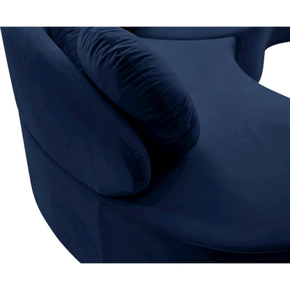 Vivacious Navy Velvet 3pc. Sectional