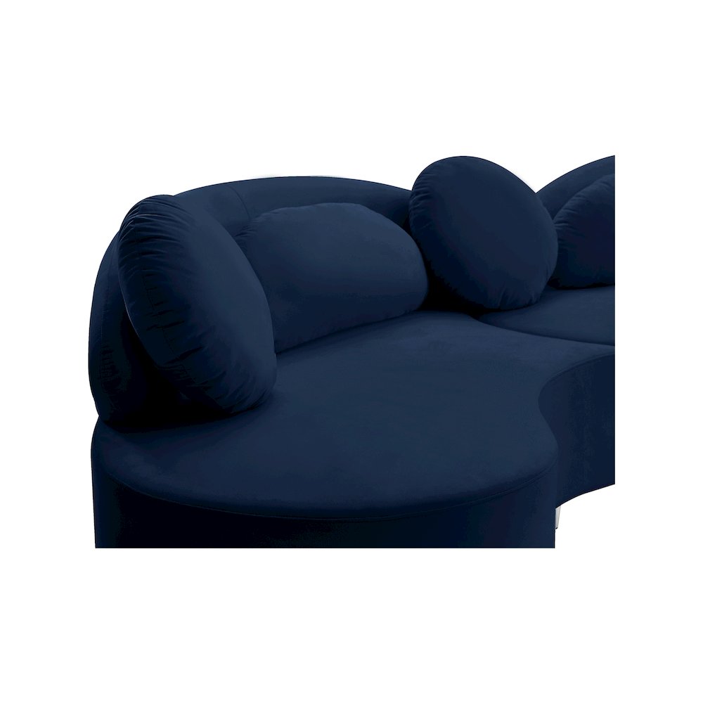 Vivacious Navy Velvet 3pc. Sectional