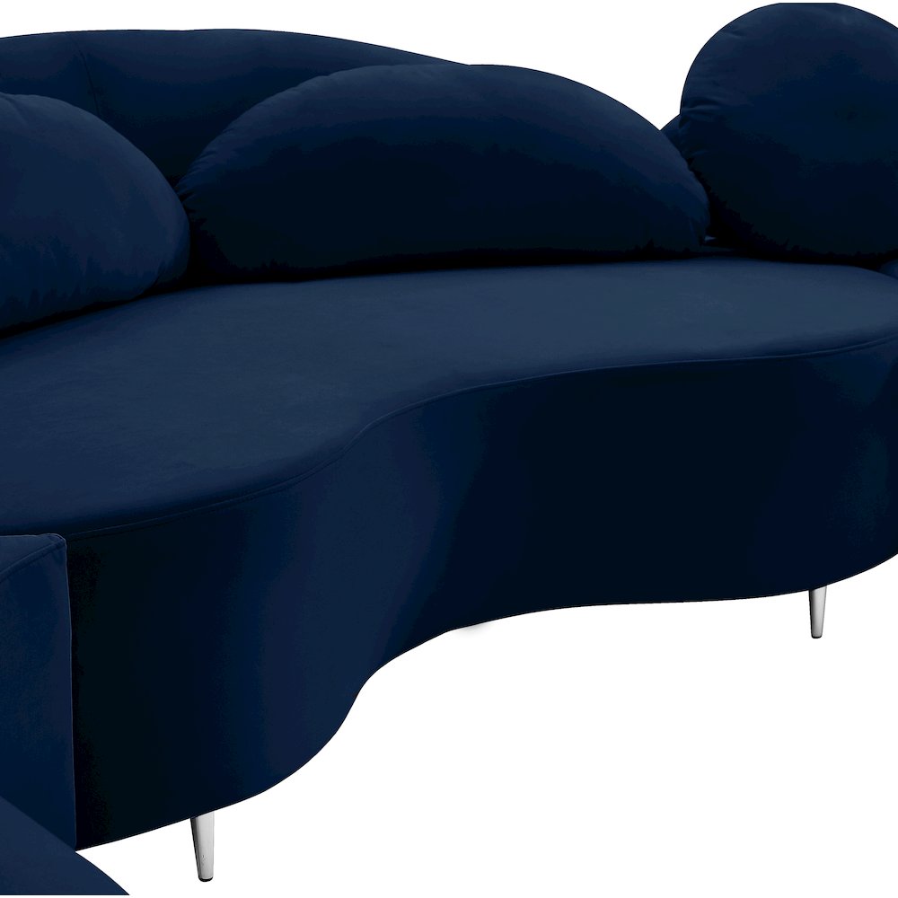 Vivacious Navy Velvet 3pc. Sectional
