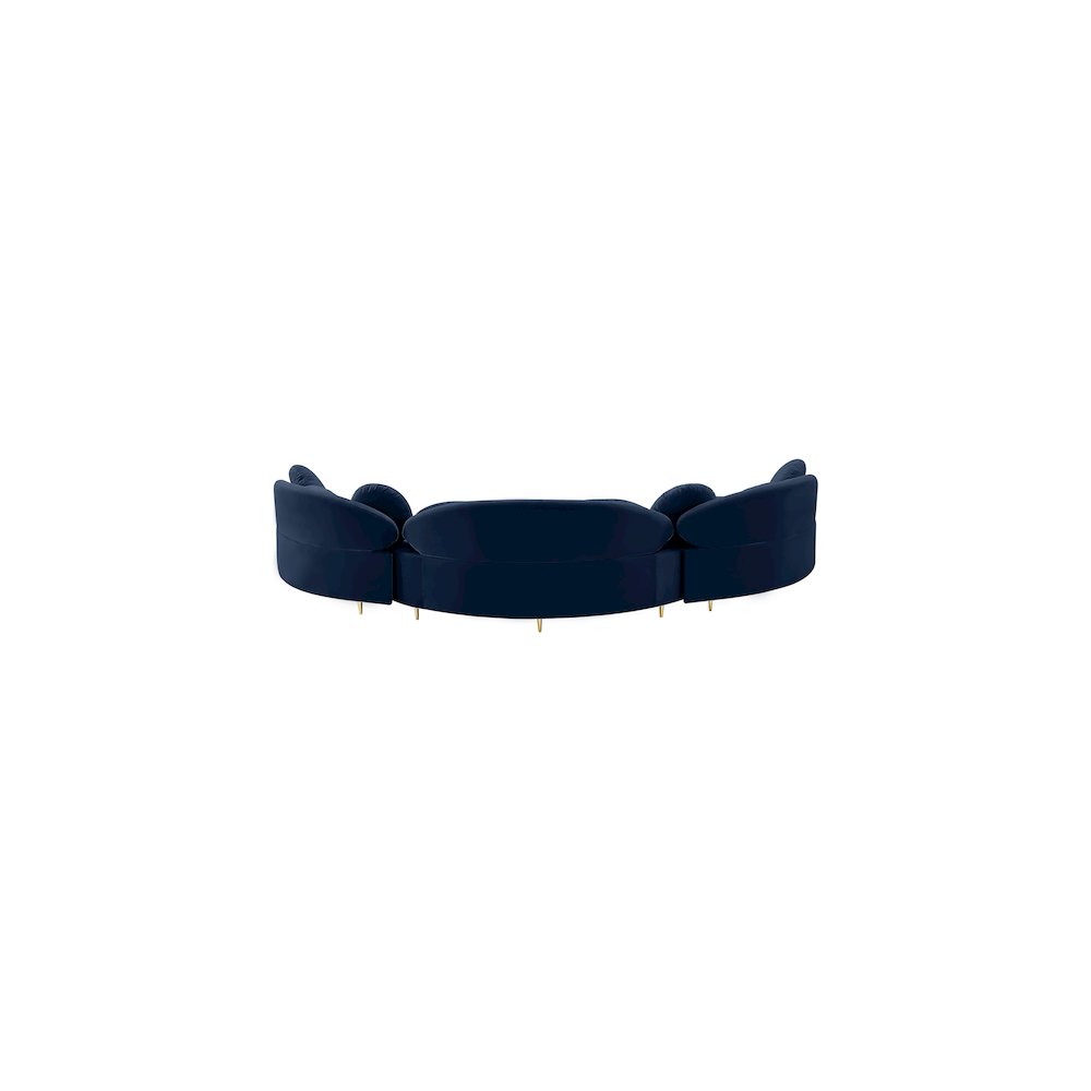 Vivacious Navy Velvet 3pc. Sectional