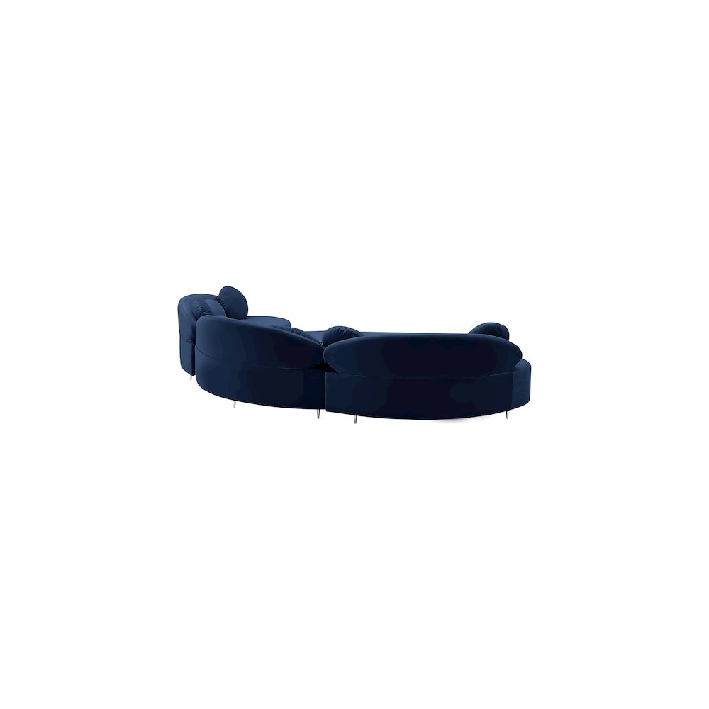 Vivacious Navy Velvet 3pc. Sectional