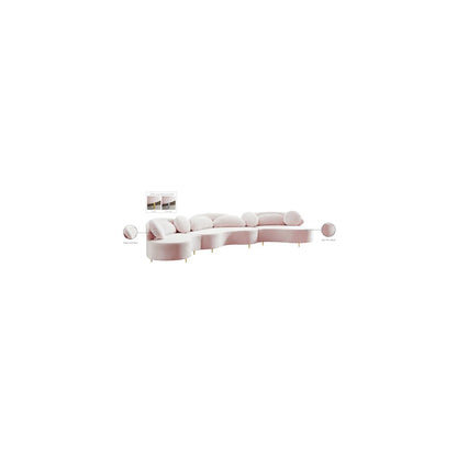 Vivacious Pink Velvet 3pc. Sectional