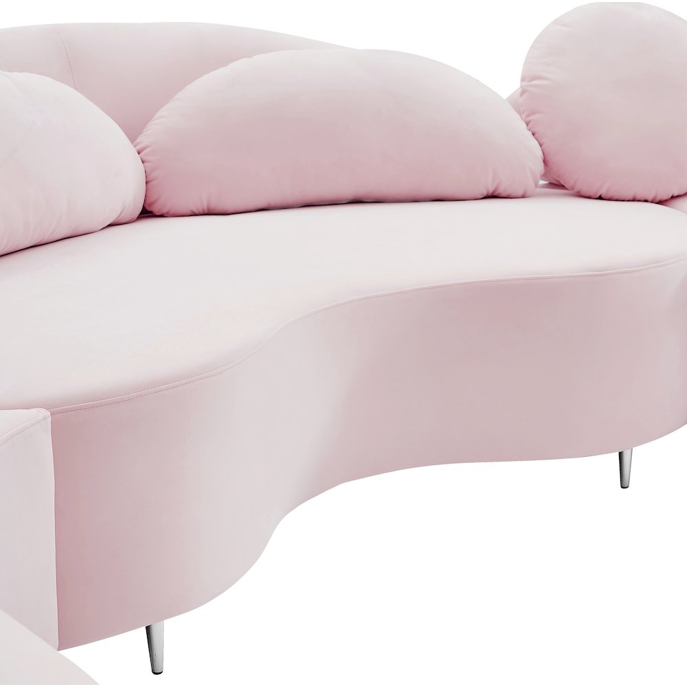 Vivacious Pink Velvet 3pc. Sectional