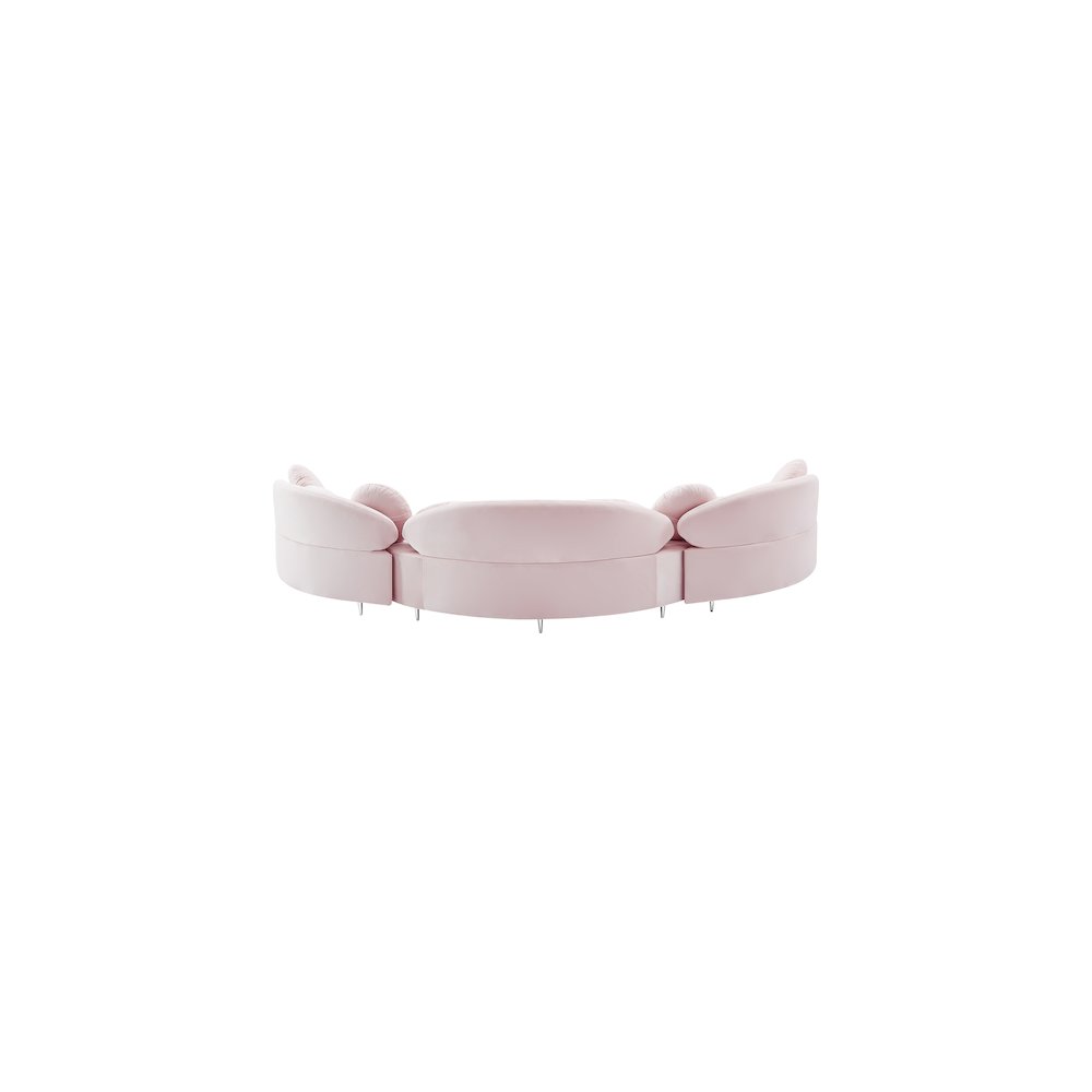 Vivacious Pink Velvet 3pc. Sectional