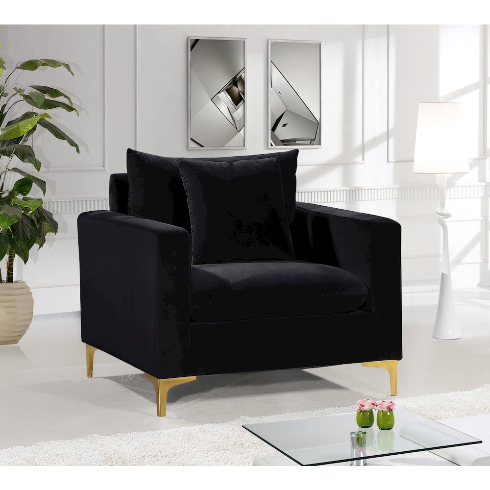 Naomi Black Velvet Chair