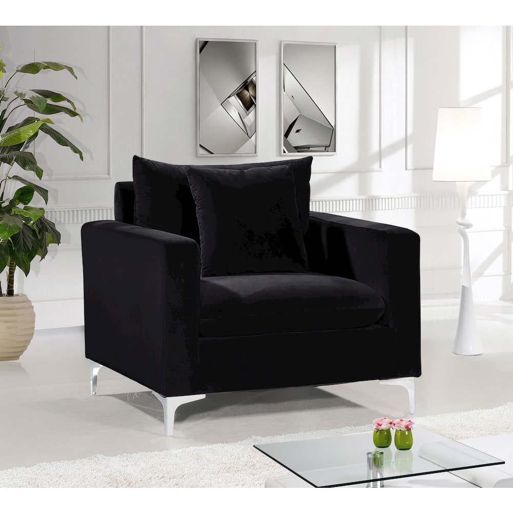 Naomi Black Velvet Chair