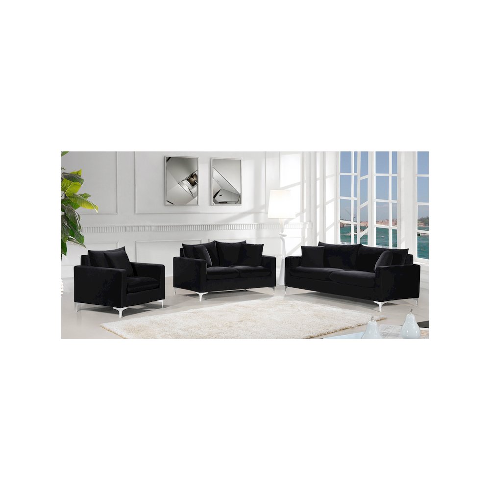Naomi Black Velvet Chair