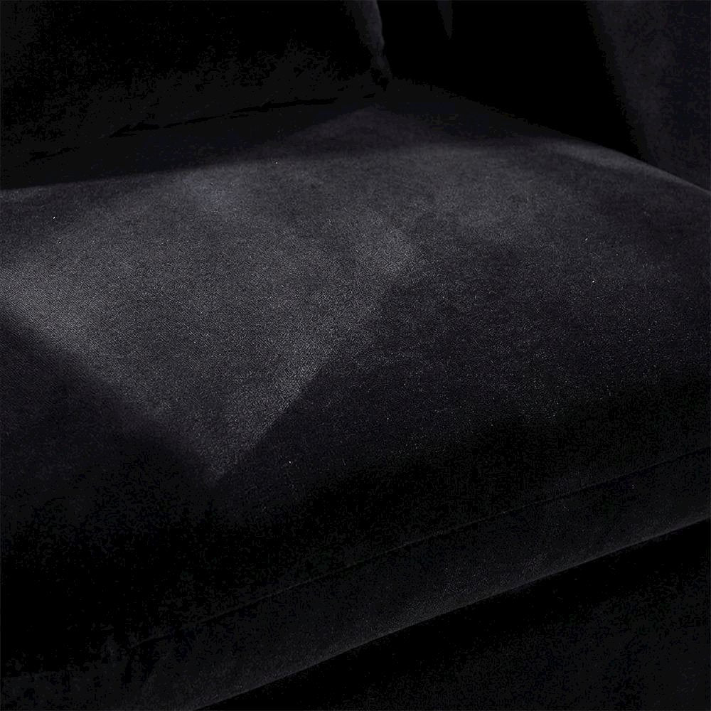 Velvet Accent Chair with Pillow, Comfy Armchair, Black Velvet