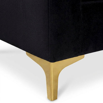 Velvet Accent Chair with Pillow, Comfy Armchair, Black Velvet