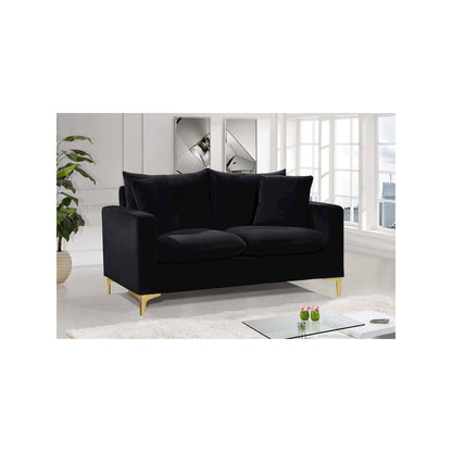 Naomi Black Velvet Loveseat