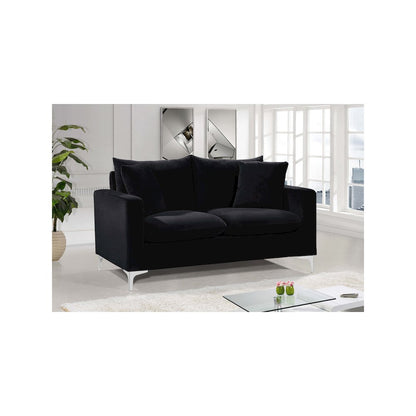 Naomi Black Velvet Loveseat