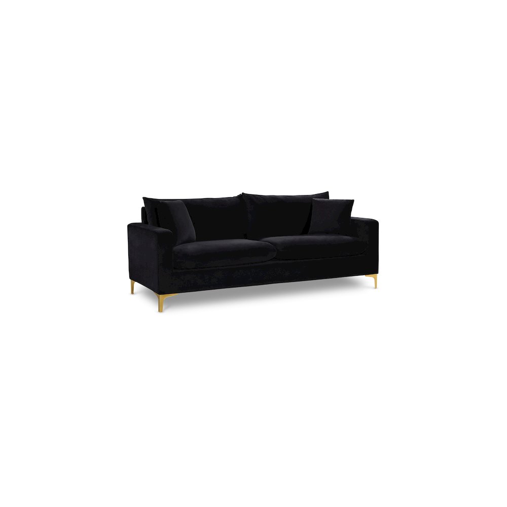 Naomi Black Velvet Sofa