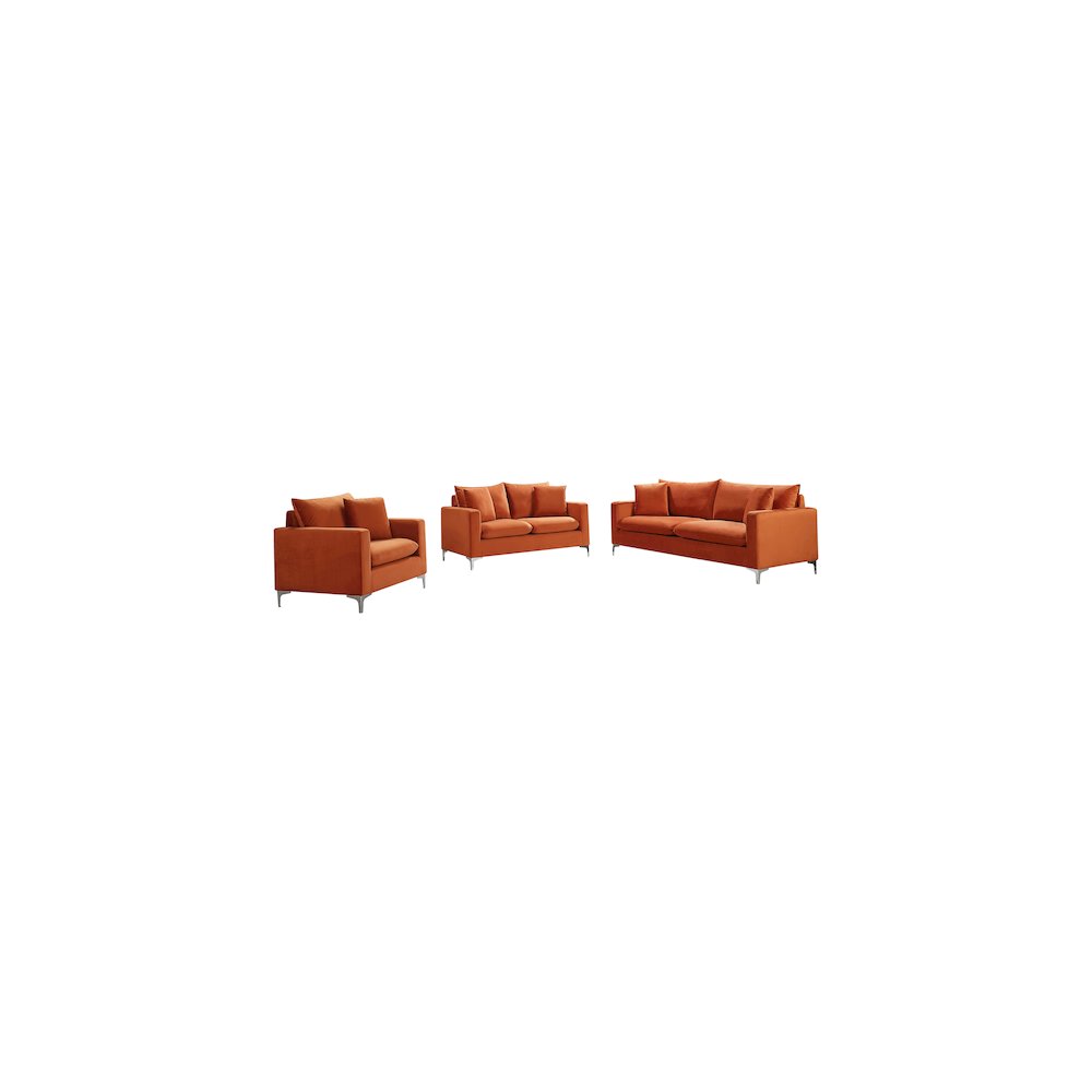 Naomi Cognac Velvet Chair