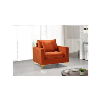 Naomi Cognac Velvet Chair
