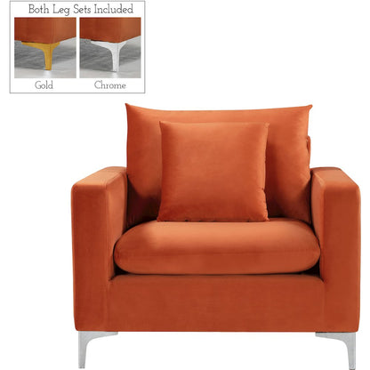 Naomi Cognac Velvet Chair