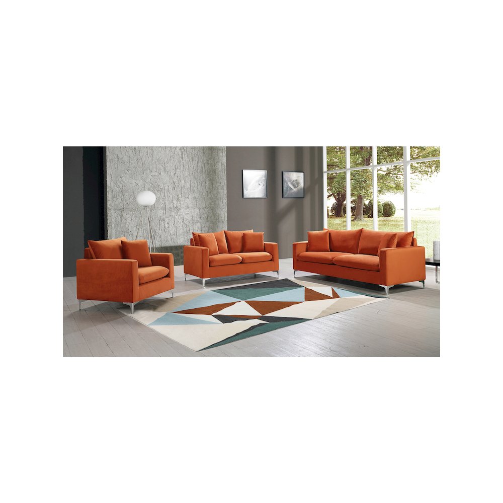 Naomi Cognac Velvet Chair