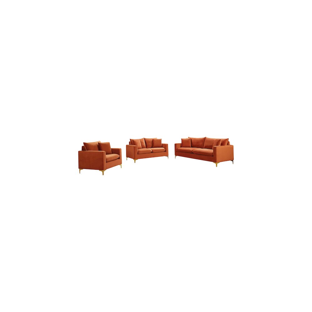 Naomi Cognac Velvet Chair