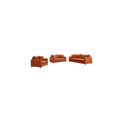 Naomi Cognac Velvet Sofa