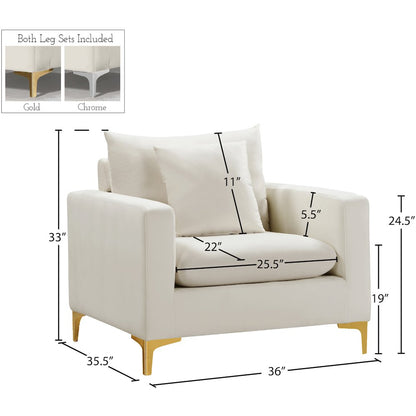 Naomi Cream Velvet Chair