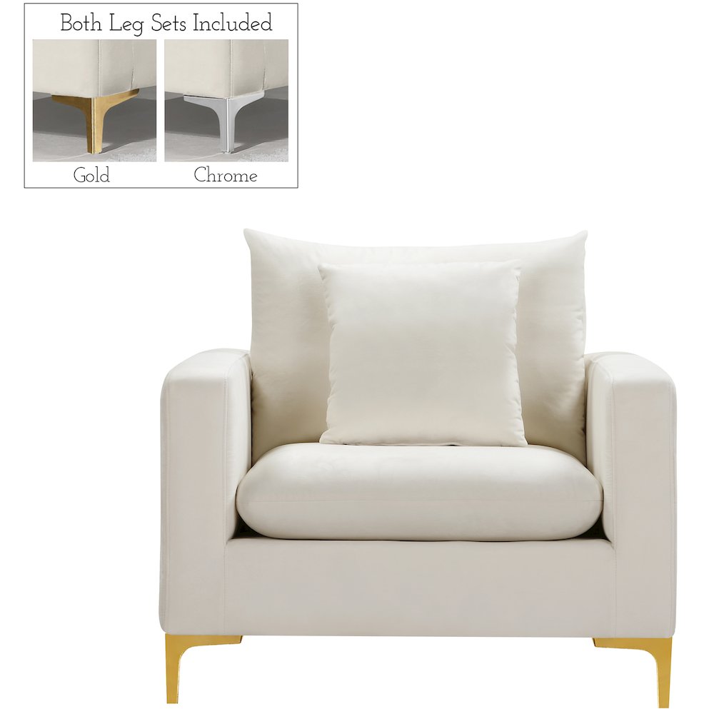 Naomi Cream Velvet Chair