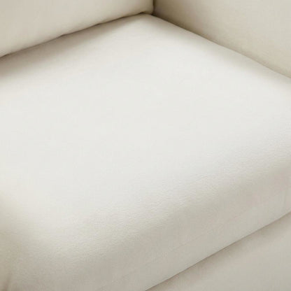 Velvet Accent Chair with Pillow, Comfy Armchair, Cream Velvet