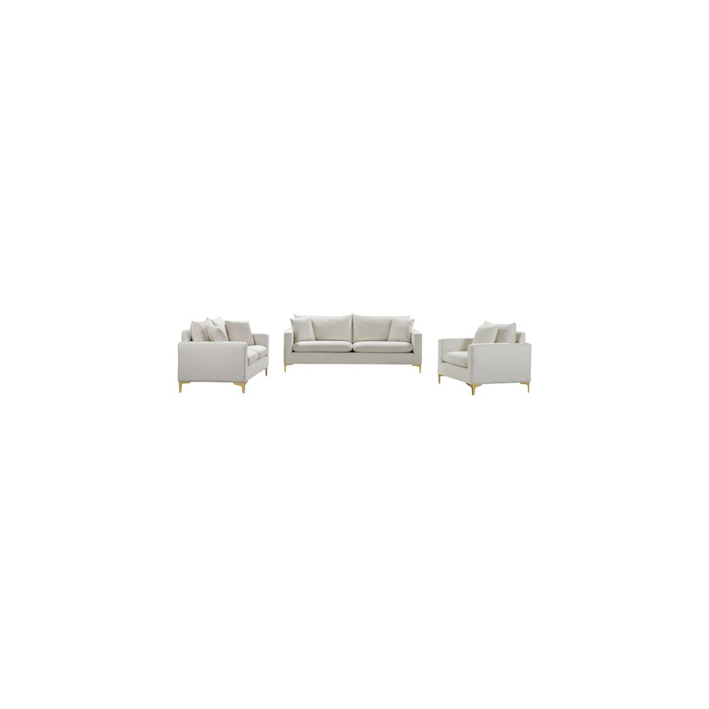Naomi Cream Velvet Loveseat